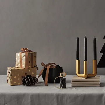 Suporte de velas Heavy - nero marquina - Cooee Design