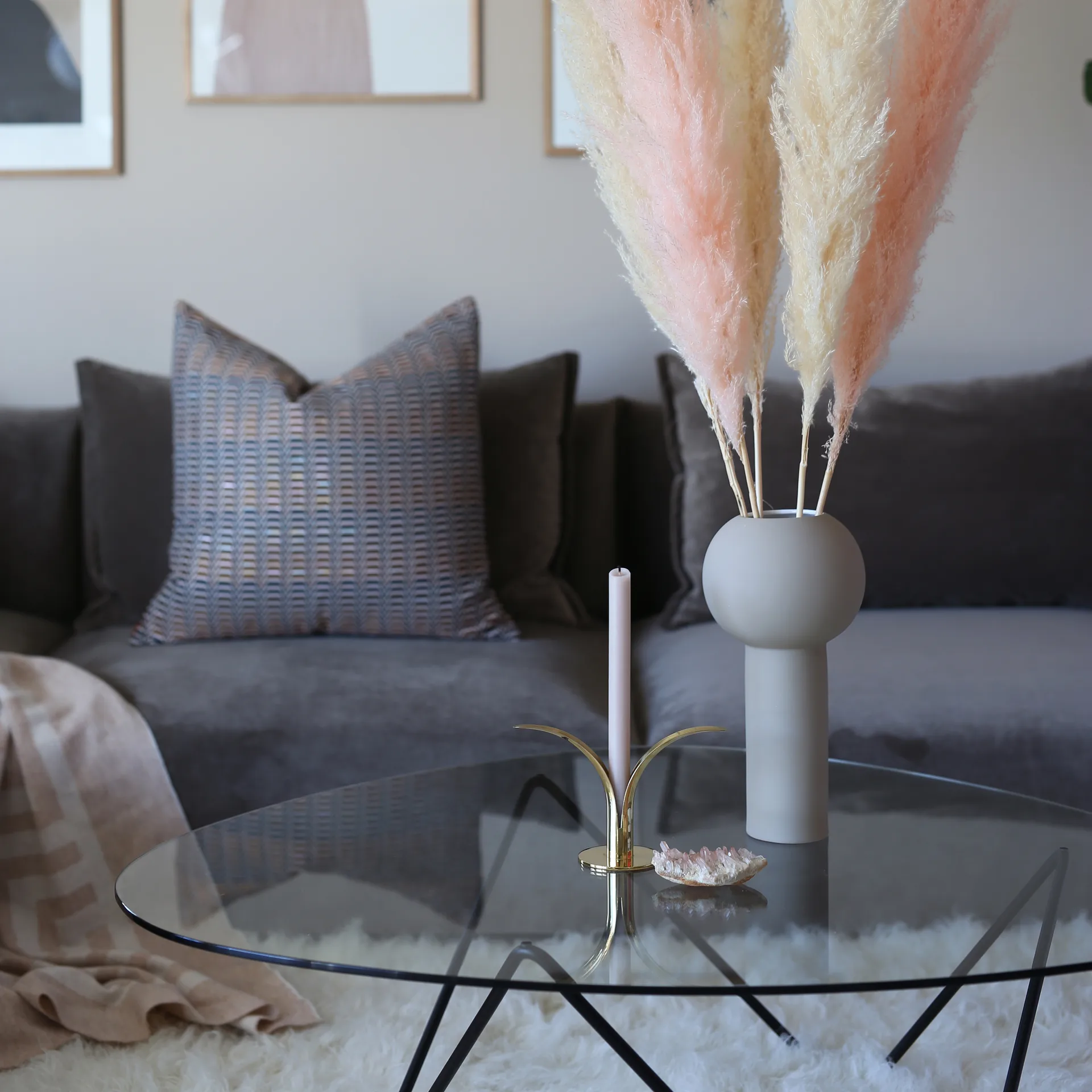 Vaso Pillar 32 cm, Cinza Cooee Design