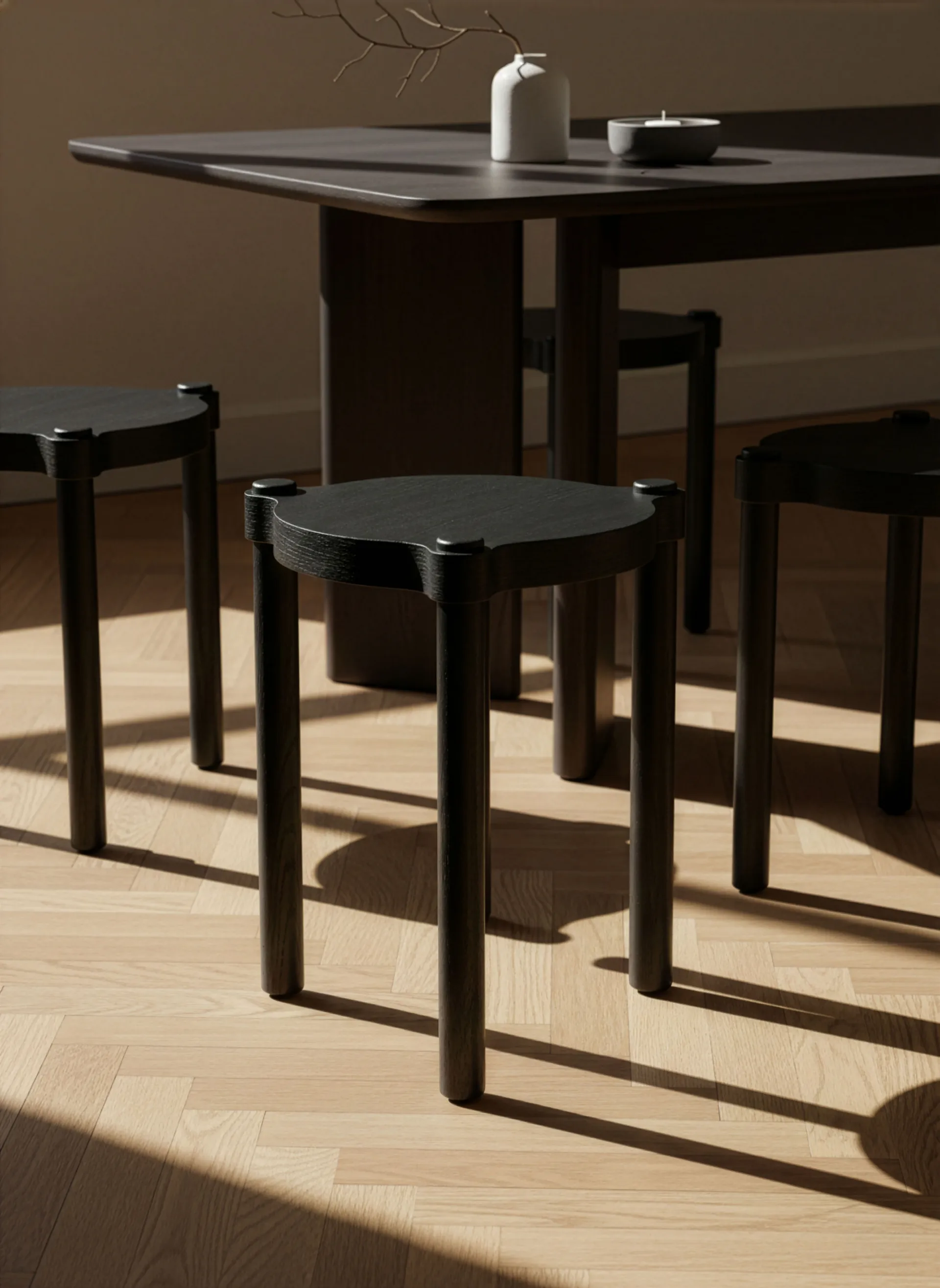 Woody banco, Carvalho tingido de preto Cooee Design