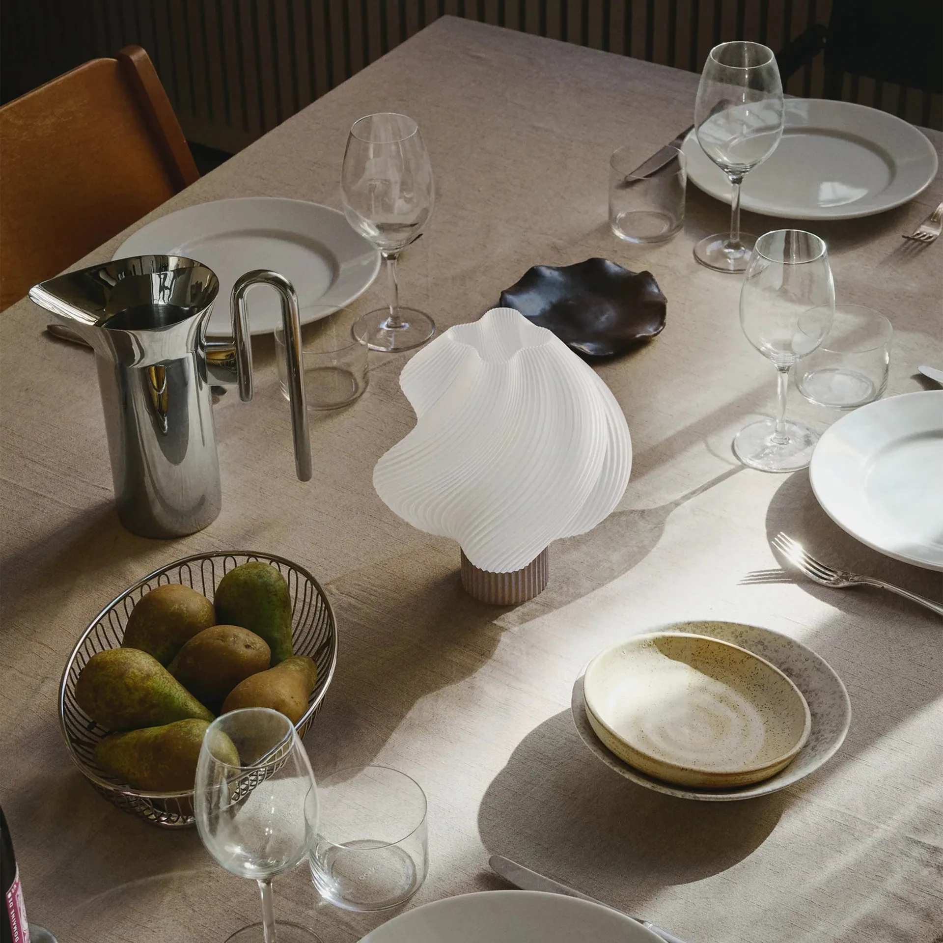 Soft Serve candeeiro de mesa portátil, Mocha, 23 cm Crème Atelier