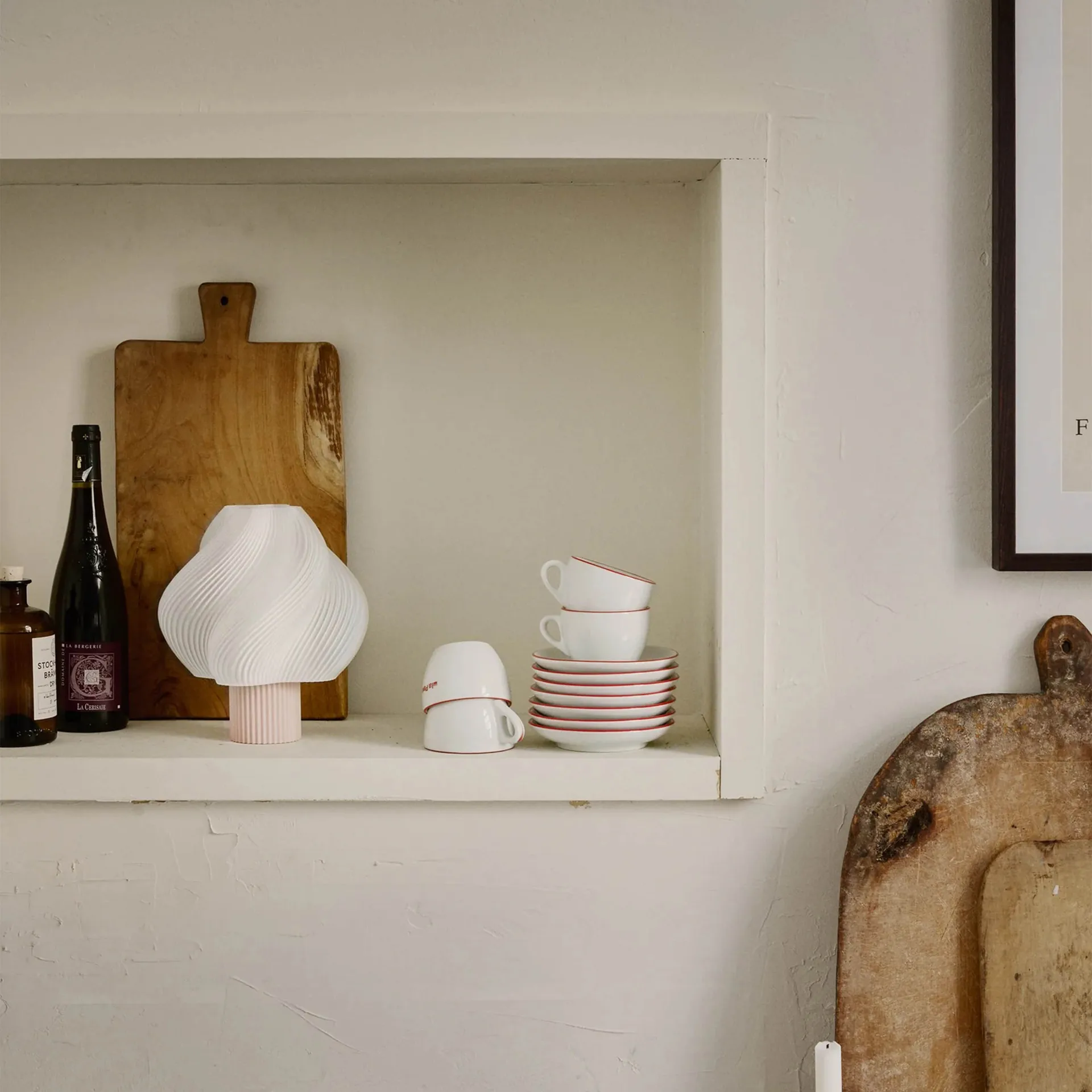 Soft Serve candeeiro de mesa portátil, Morango silvestre, 23 cm Crème Atelier