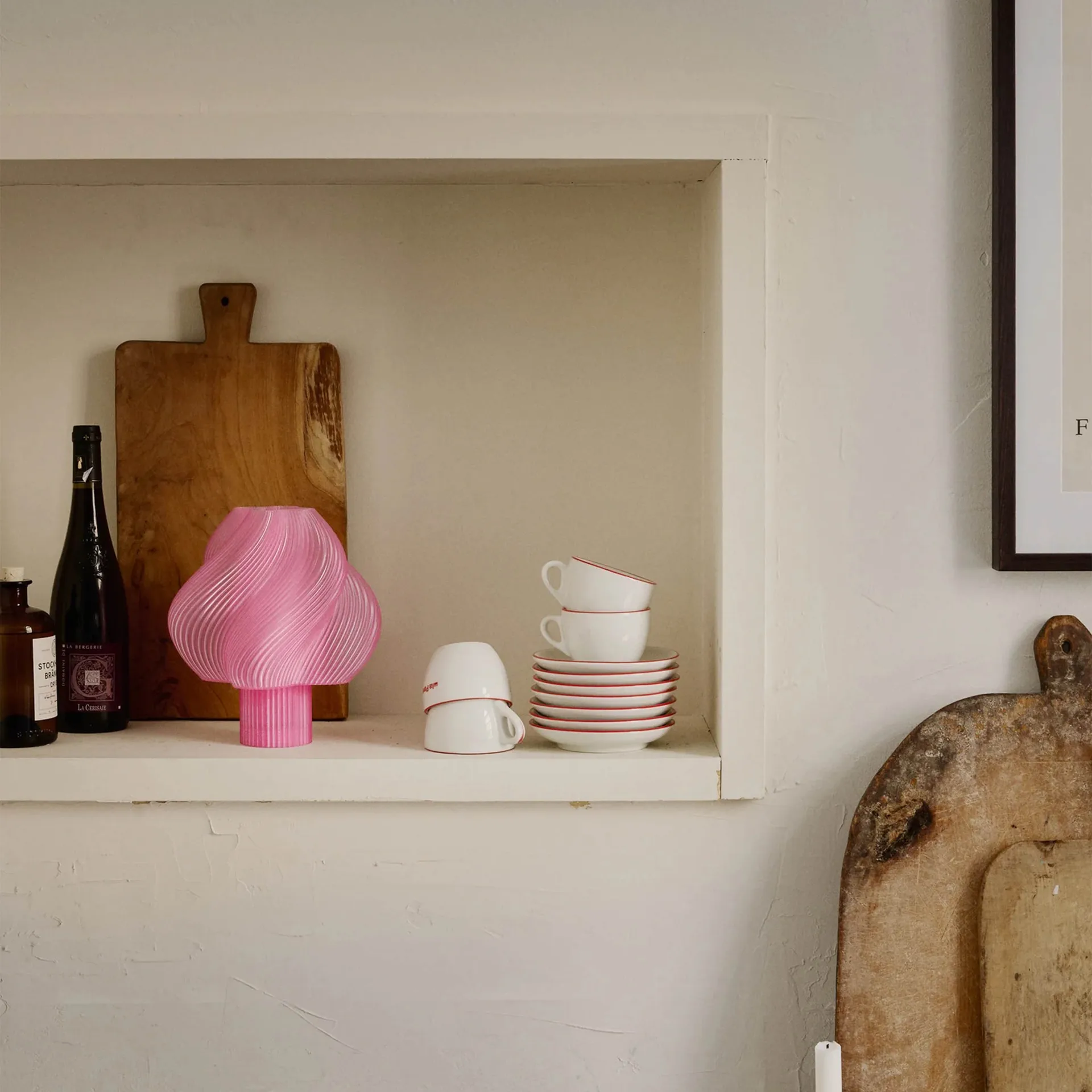 Soft Serve candeeiro de mesa portátil, Sorbete de rosa, 23 cm Crème Atelier