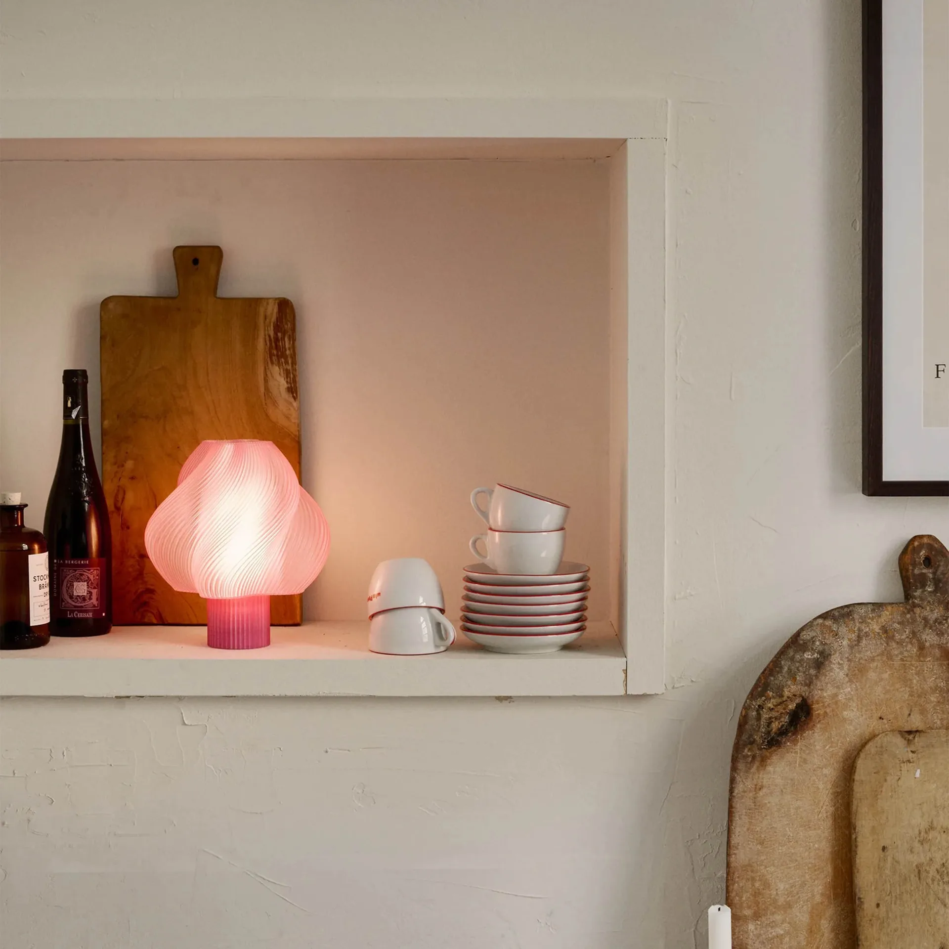 Soft Serve candeeiro de mesa portátil, Sorbete de rosa, 23 cm Crème Atelier