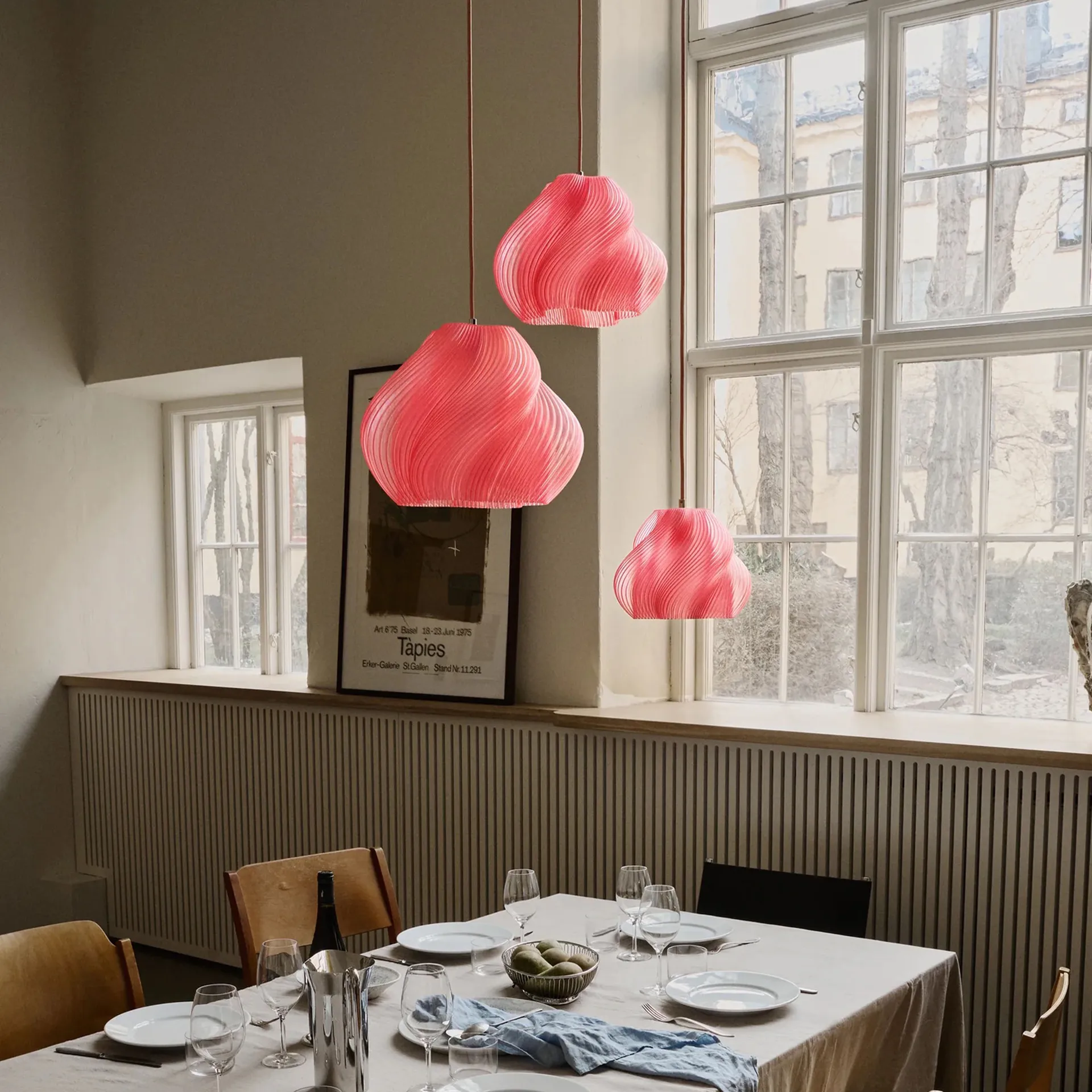 Soft Serve pendente, Peach sorbet-chrome, 01, 20 cm Crème Atelier