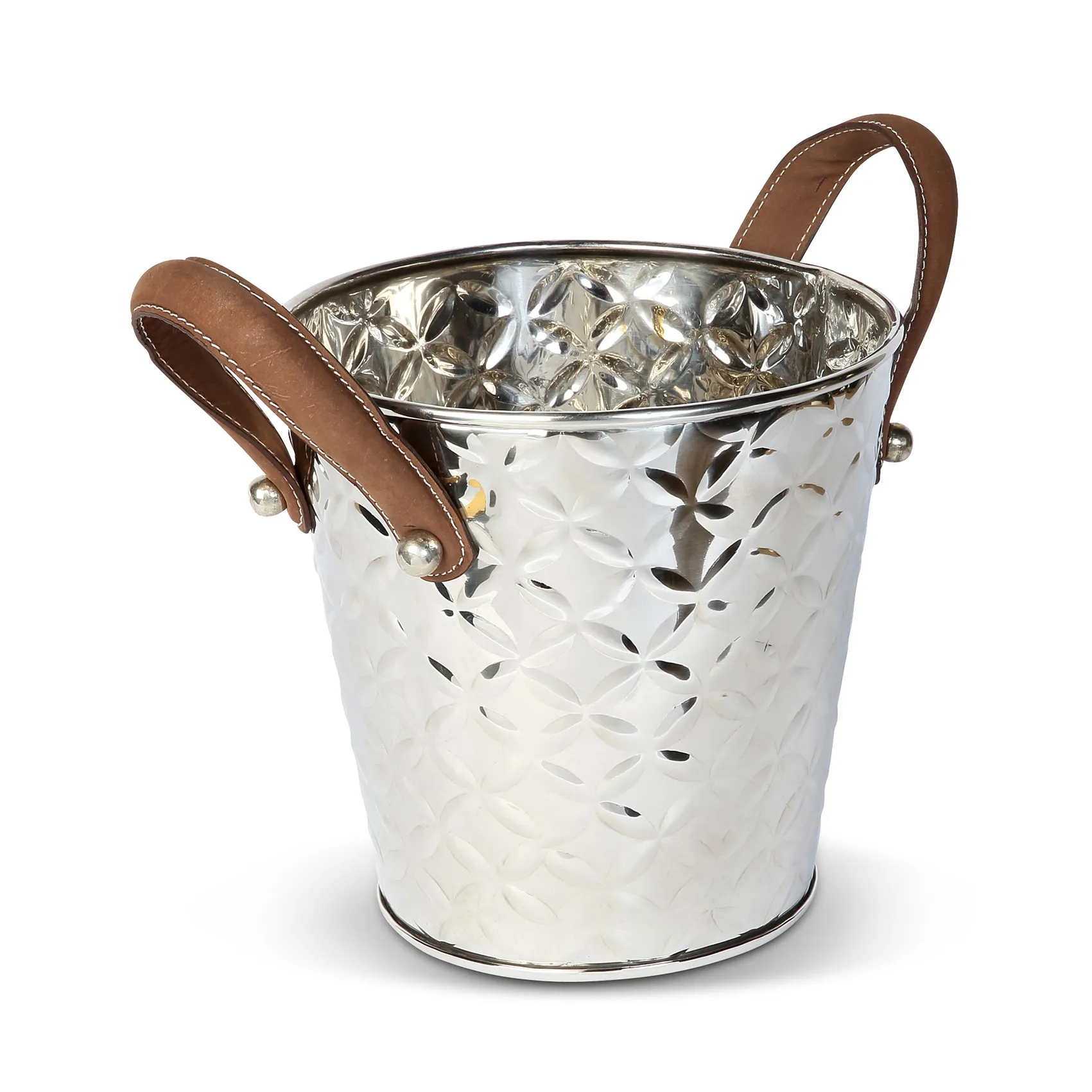 Refrigerador de vinho com pega em pele French Fleur, Aço inoxidável Culinary Concepts