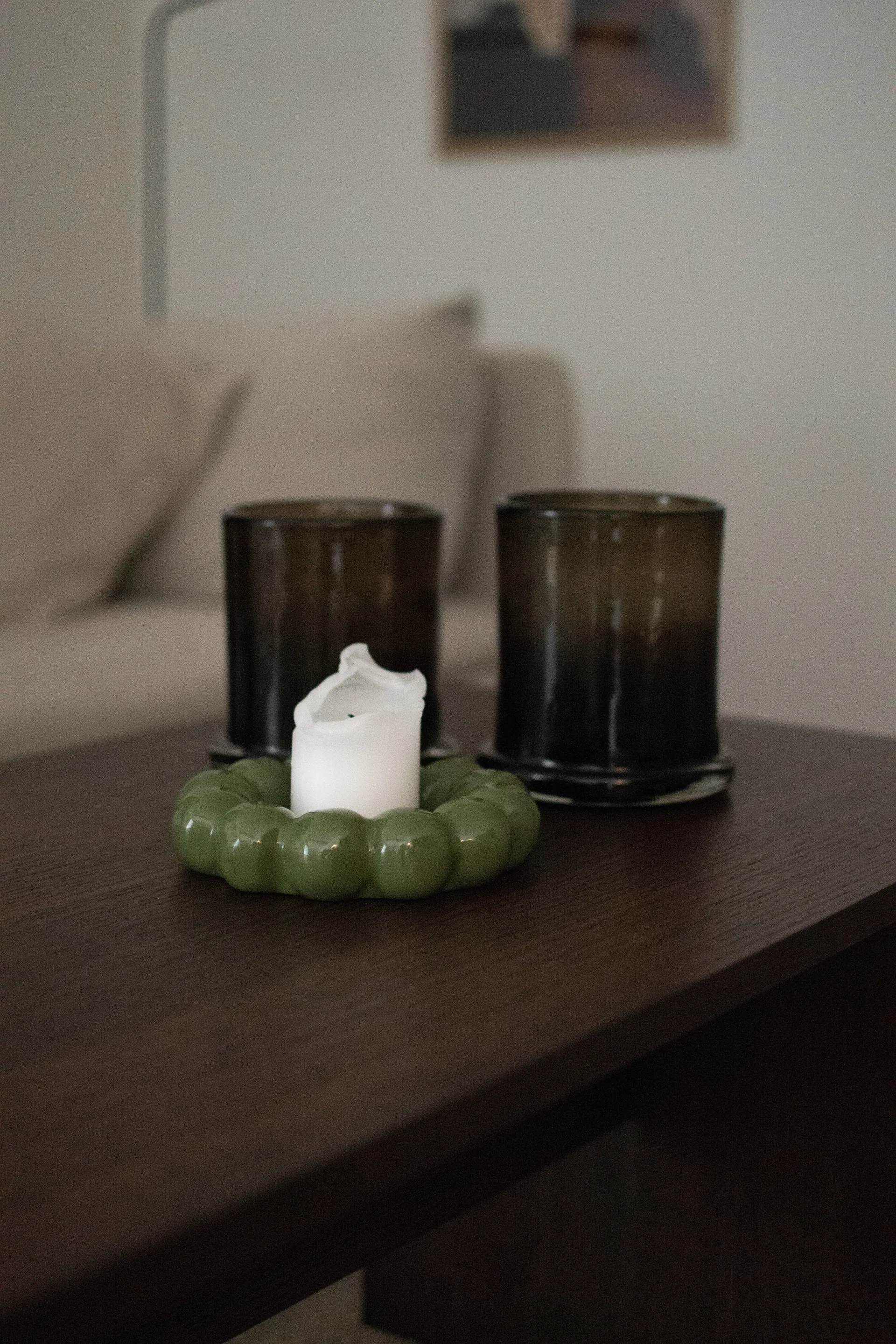 Bright base para velas Ø17 cm, Verde brilhante DBKD