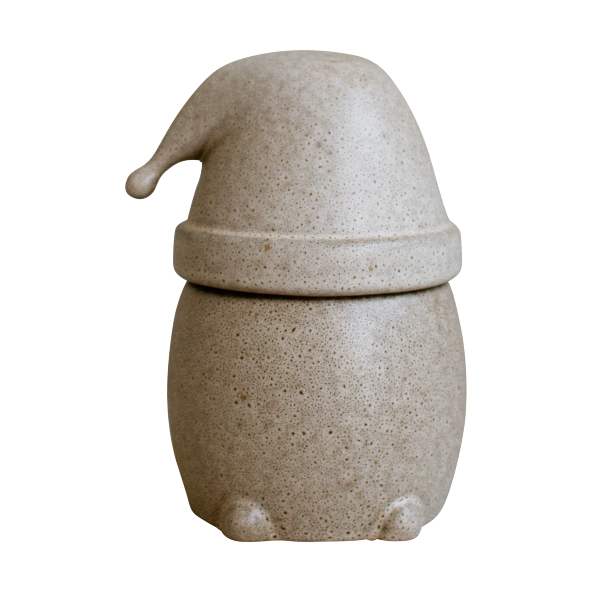 Eating Santa tigela com tampa grande, Bege DBKD