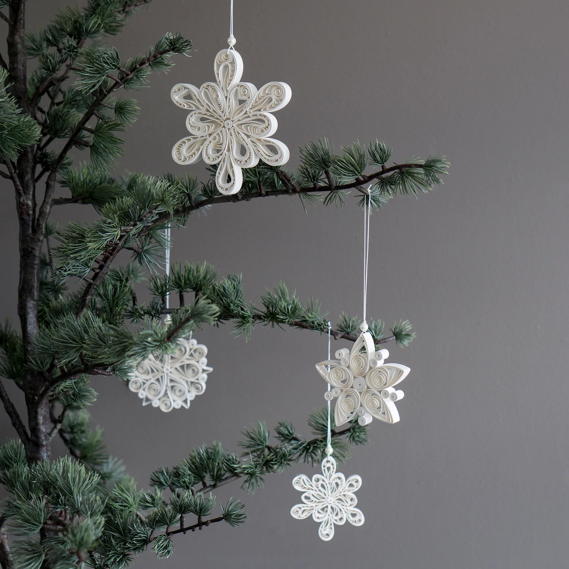 Flocos de neve regulares brancos, Pequeno Ø8,5 cm DBKD