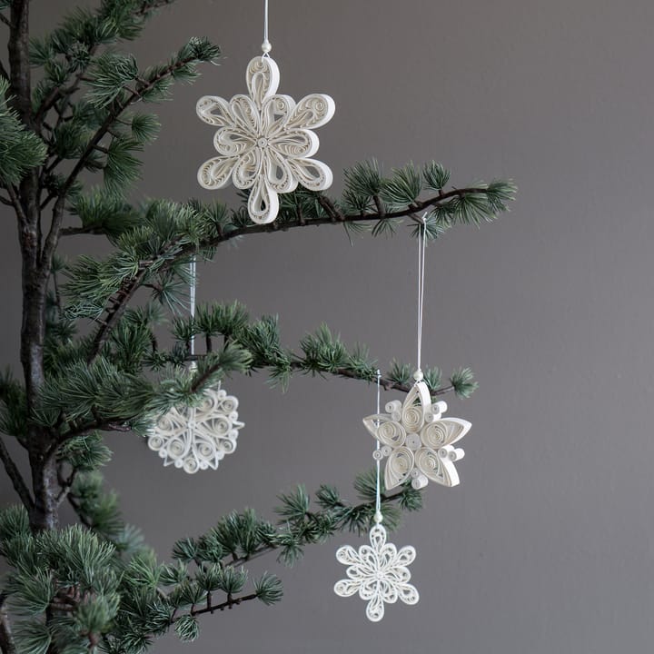 Flocos de neve regulares brancos, Pequeno Ø8,5 cm DBKD