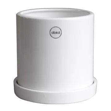 Grow vaso Ø13 cm com prato - Shiny white - DBKD