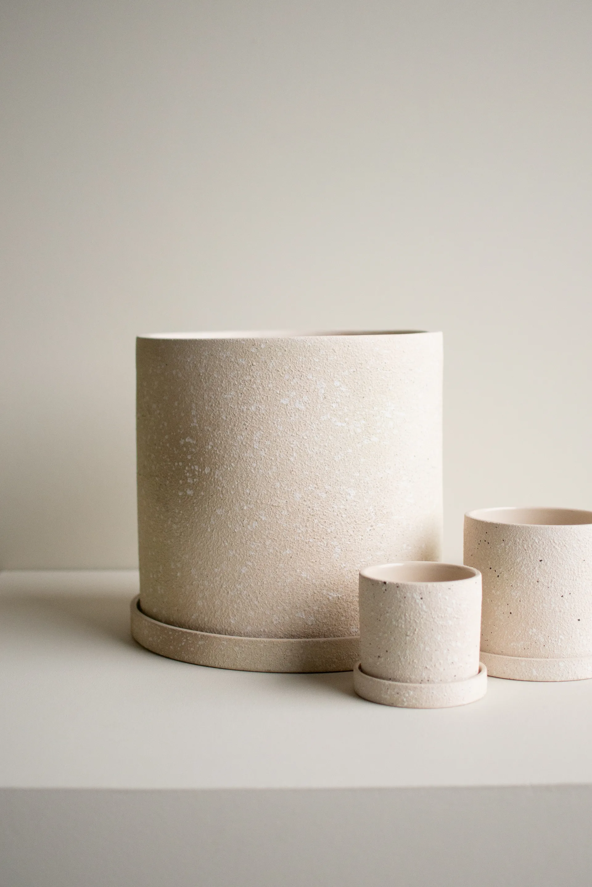 Grow vaso Ø30 cm com prato, Creme structure DBKD