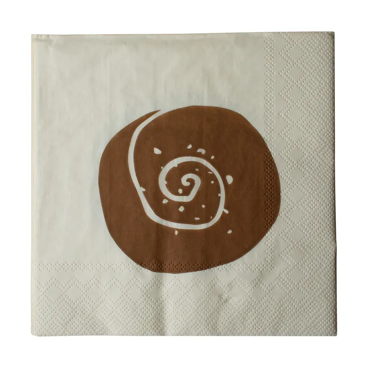 Guardanapo de papel Bulle, pack de 20 - Creme-Castanho, 33x33 cm - DBKD
