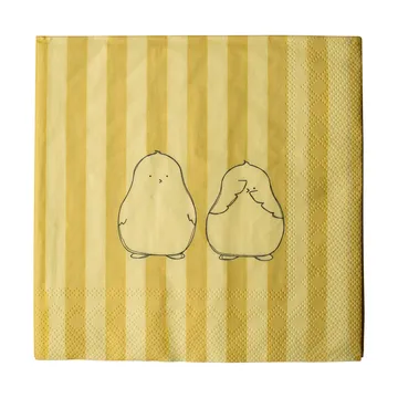 Guardanapo de papel Chubby chicken stripe, pacote com 20 unidades - Creme, 33x33 cm - DBKD