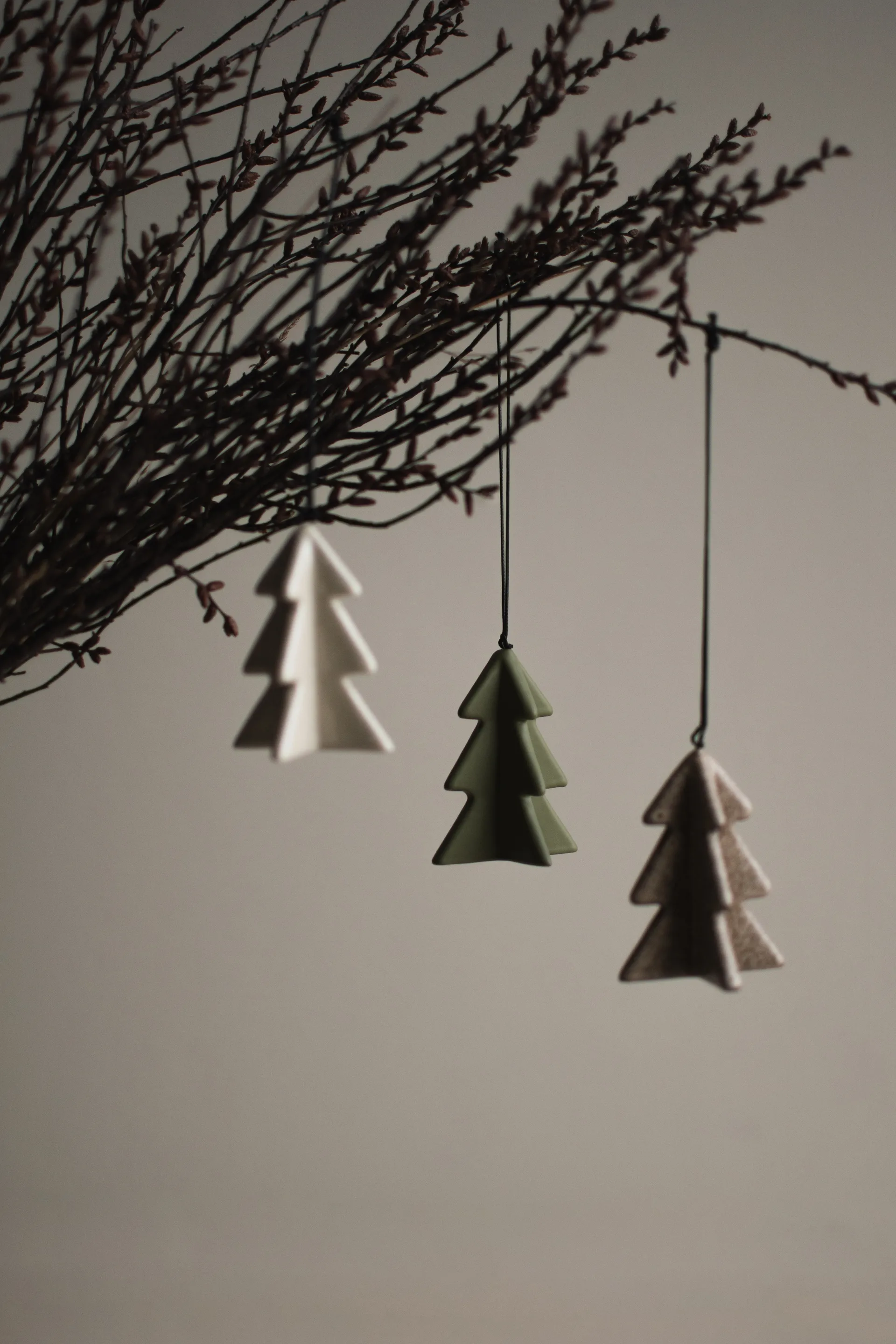 Hanging árvore de inverno 7 cm, Bege DBKD