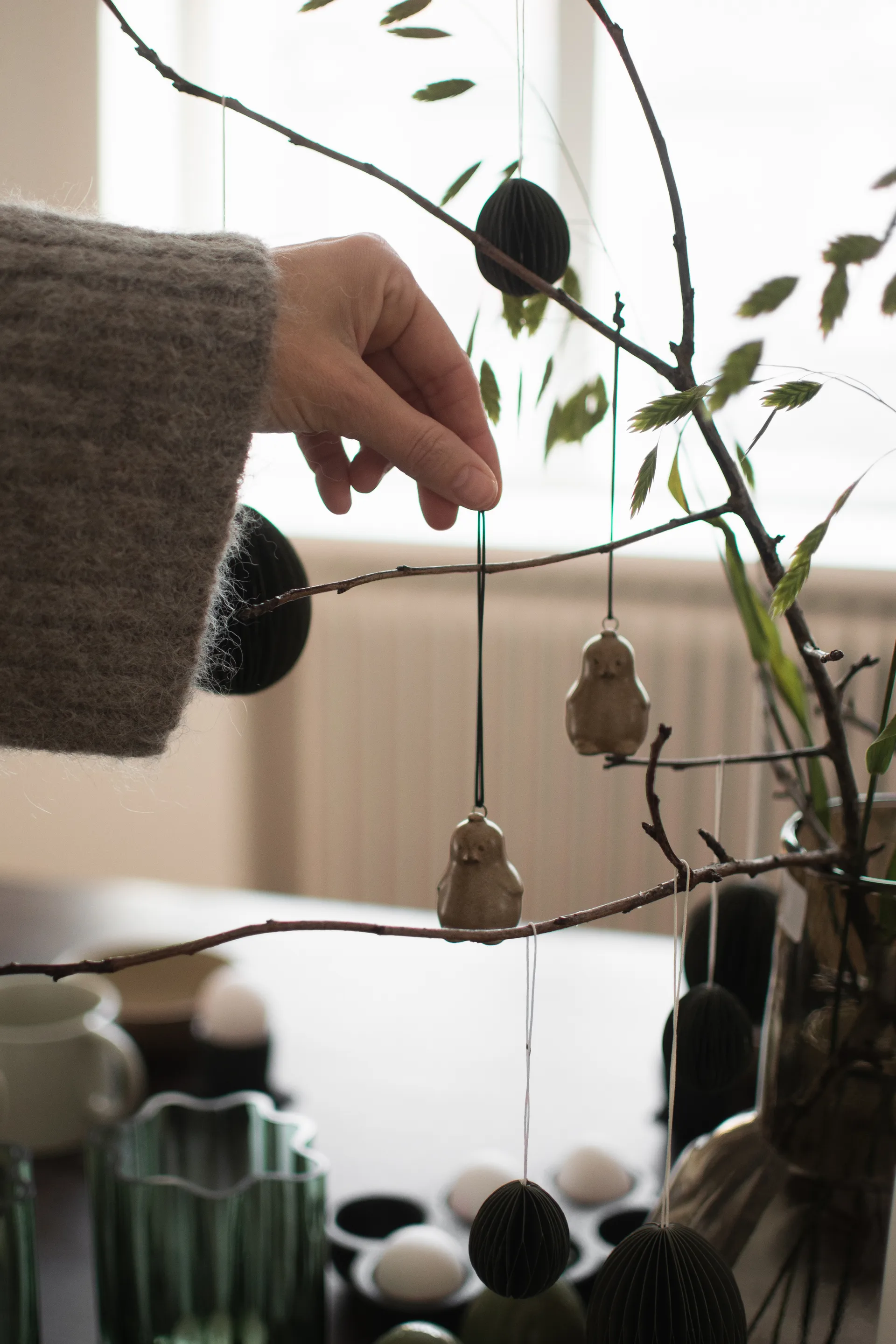 Hanging Chubby chicken pendente decorativo, Bege DBKD