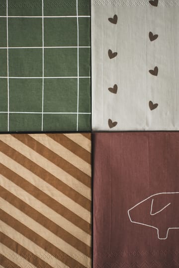 Heart guardanapo de papel 33x33 cm 20 unidades - Castanho-bege - DBKD