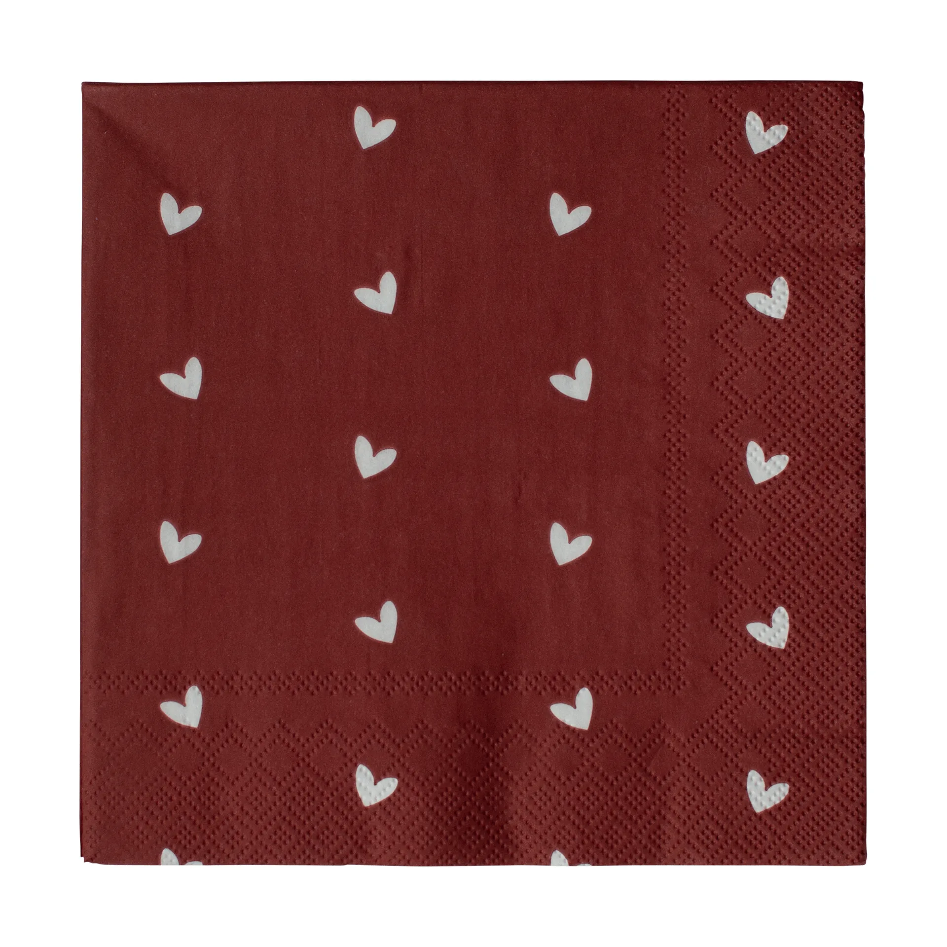 Heart guardanapo de papel 33x33 cm 20 unidades, Vermelho escuro DBKD