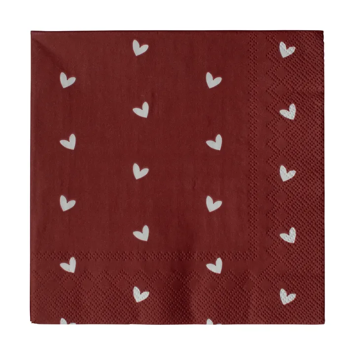 Heart guardanapo de papel 33x33 cm 20 unidades - Vermelho escuro - DBKD