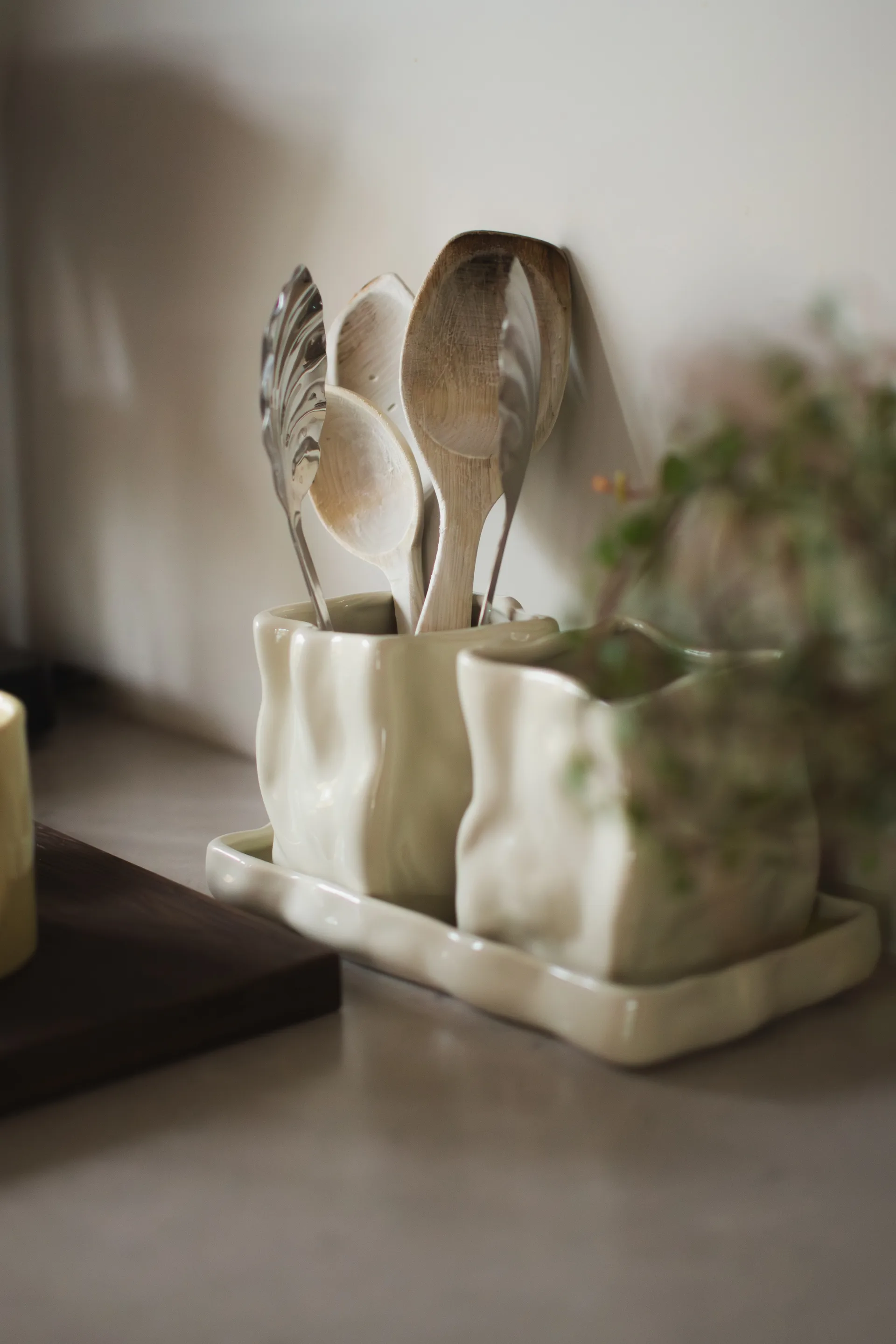 Herb vaso 3 peças, Creme DBKD