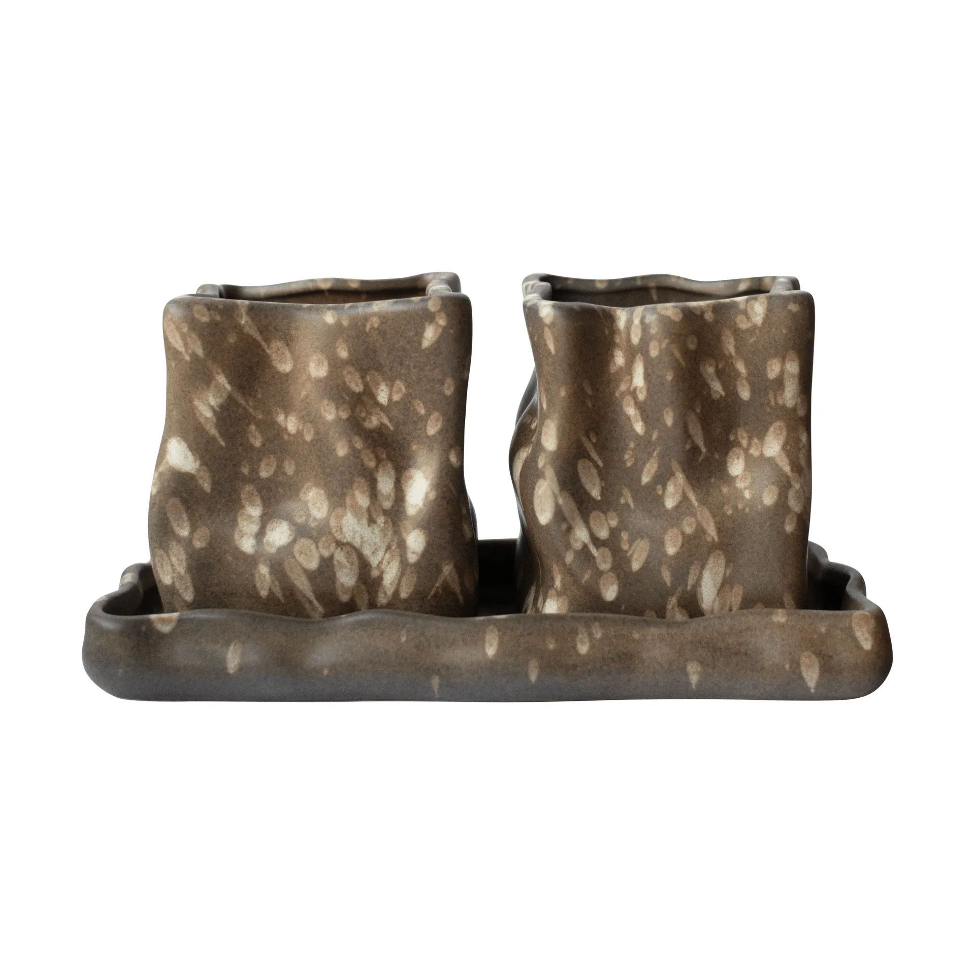 Herb vaso 3 peças, Ponto castanho DBKD