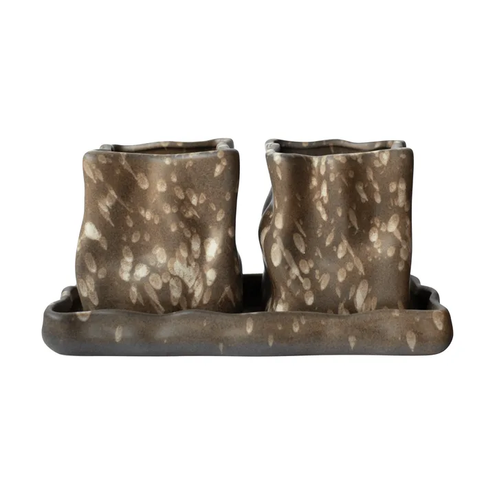 Herb vaso 3 peças - Ponto castanho - DBKD