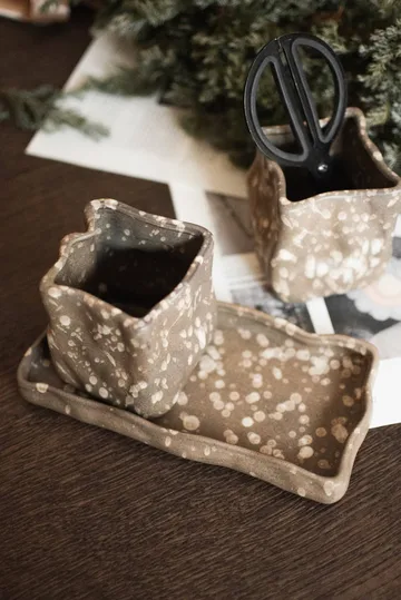 Herb vaso 3 peças - Ponto castanho - DBKD