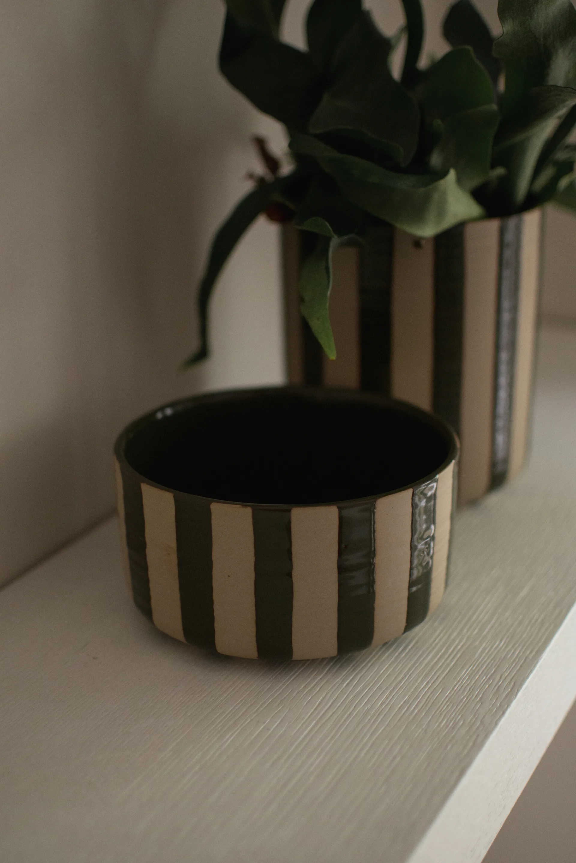 Line taça decorativa Ø16 cm, Verde riscado DBKD