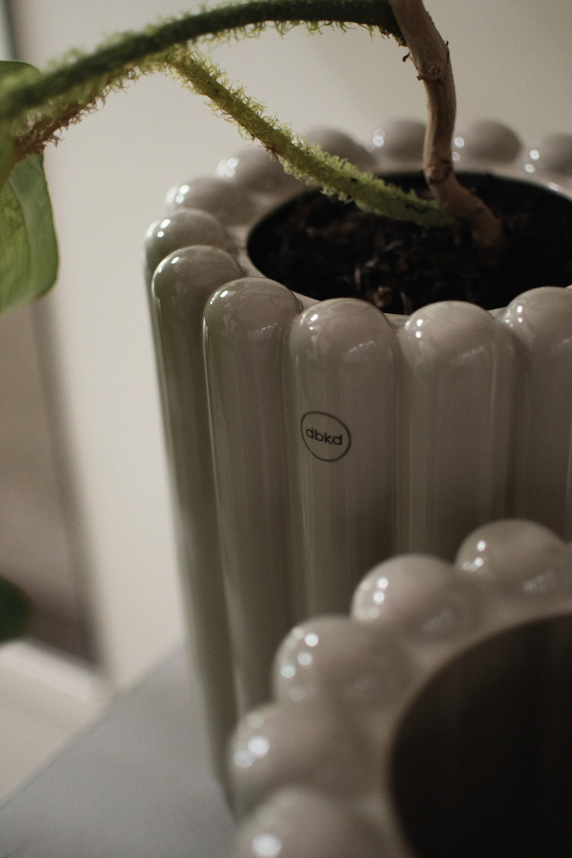 Mist vaso de flores médio Ø19x23 cm, Toupeira brilhante DBKD