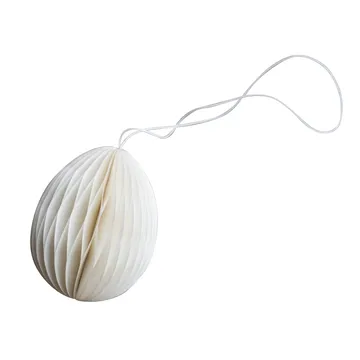 Ovoid decoração de Páscoa em papel 7 cm - Branco - DBKD