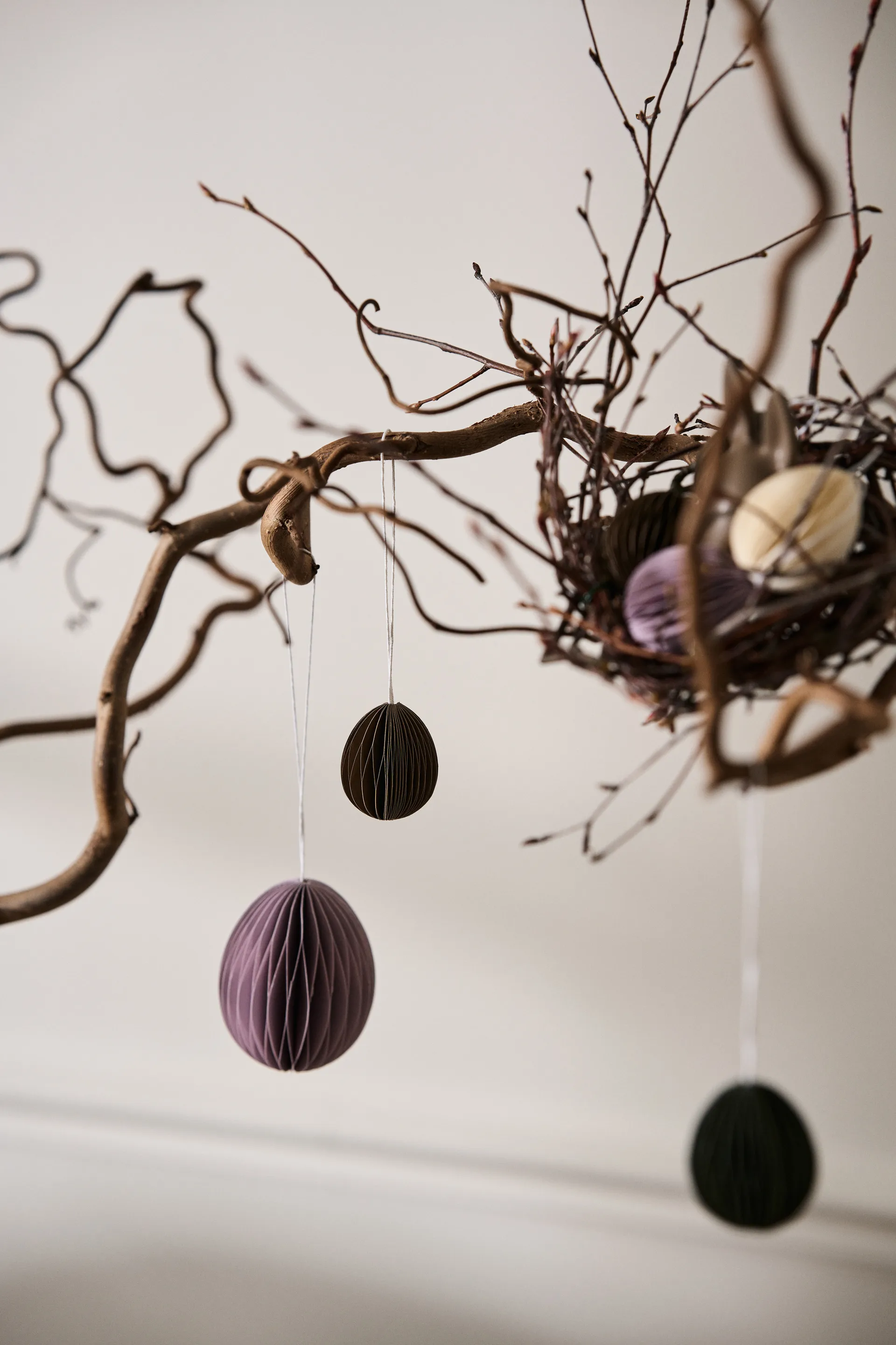 Ovoid decoração de Páscoa em papel pequeno 4 cm, Brown DBKD