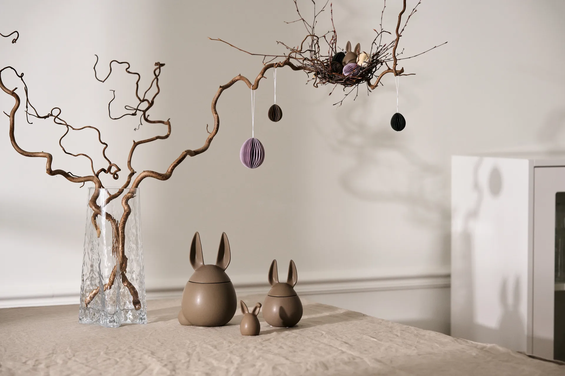 Ovoid decoração de Páscoa em papel pequeno 4 cm, Brown DBKD