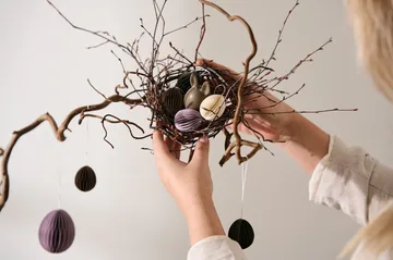 Ovoid decoração de Páscoa em papel pequeno 4 cm - Sand - DBKD