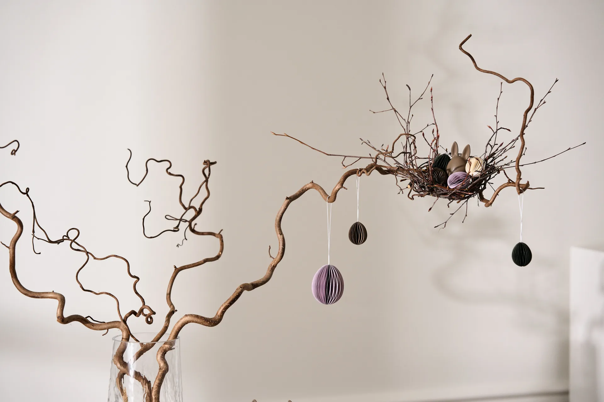 Ovoid decoração de Páscoa em papel pequeno 4 cm, White DBKD