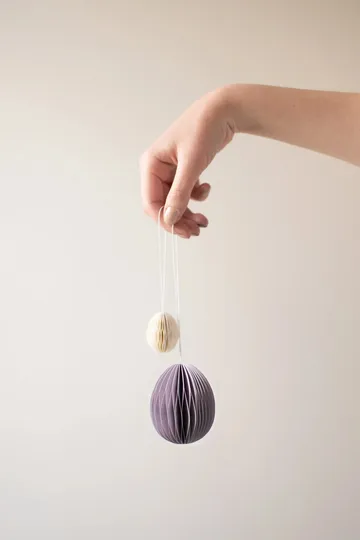 Ovoid decoração de Páscoa em papel pequeno 4 cm - White - DBKD