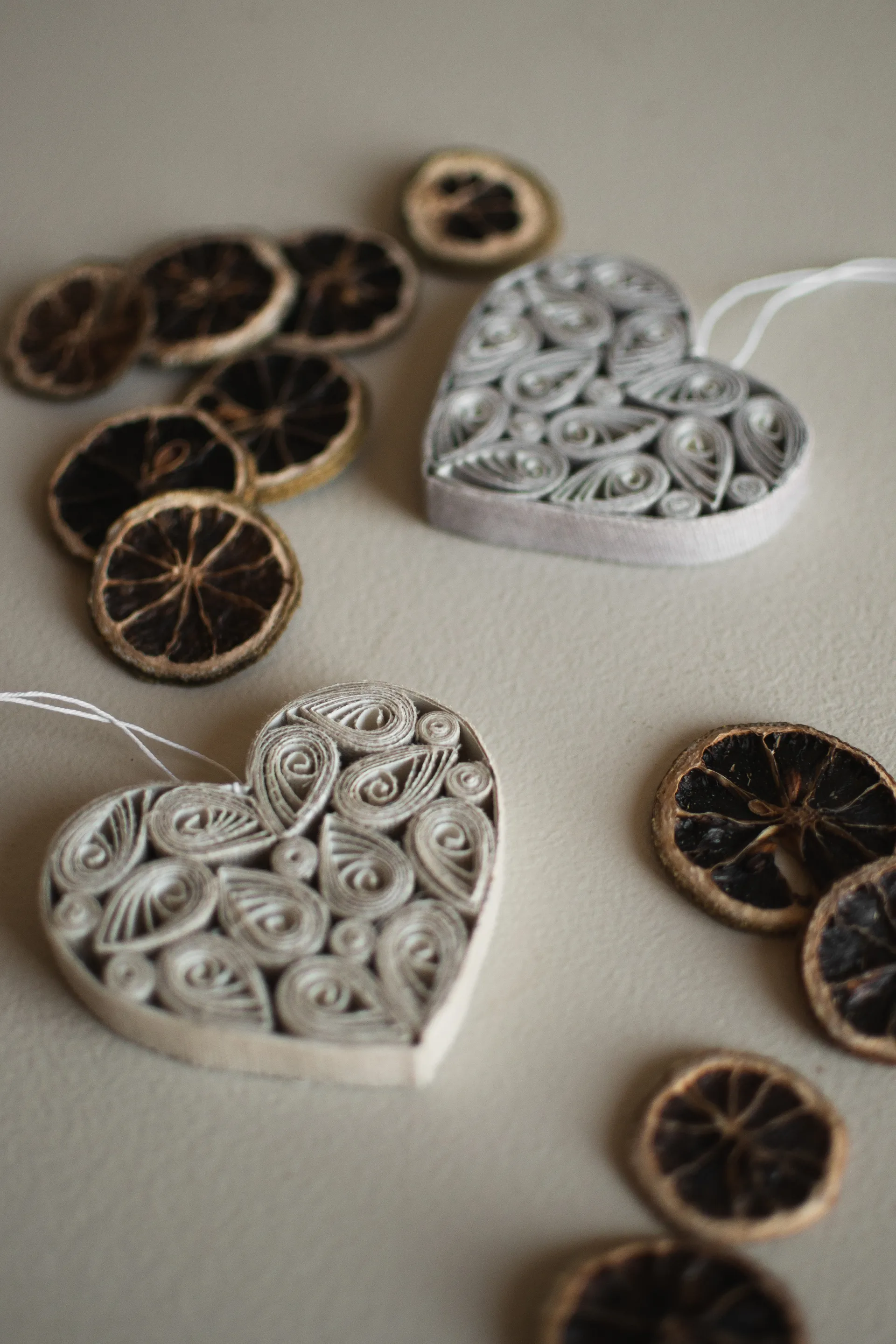 Paper coração 8 cm, Creme DBKD