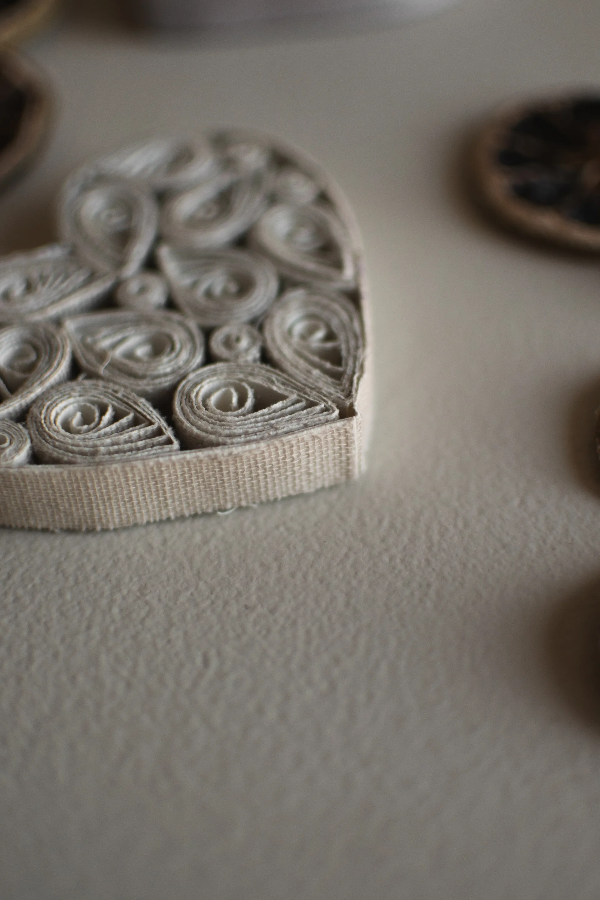 Paper coração 8 cm, Creme DBKD