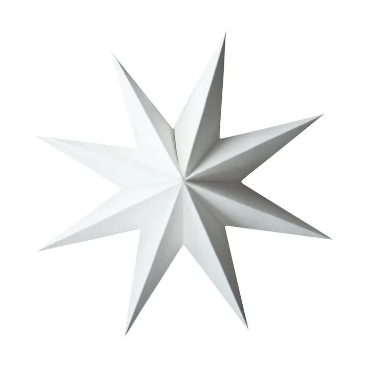 Paper estrela de inverno pendente decorativo - Branco, grande, Ø19 cm - DBKD