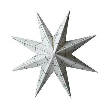 Paper estrela de inverno pendente decorativo - Branco quadrado, médio, Ø14 cm - DBKD