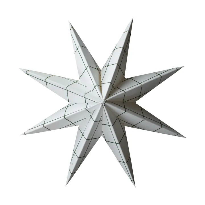 Paper estrela de inverno pendente decorativo - Branco quadrado, médio, Ø14 cm - DBKD