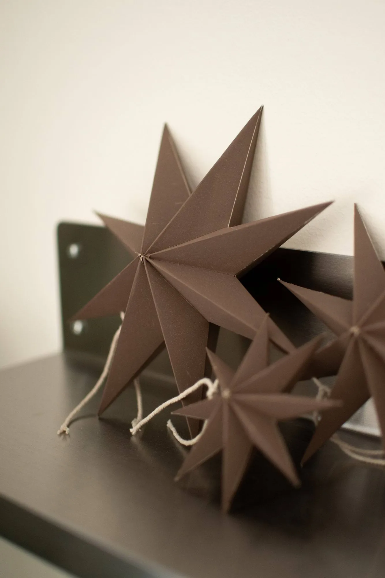 Paper estrela de inverno pendente decorativo, Castanho, grande, Ø19 cm DBKD