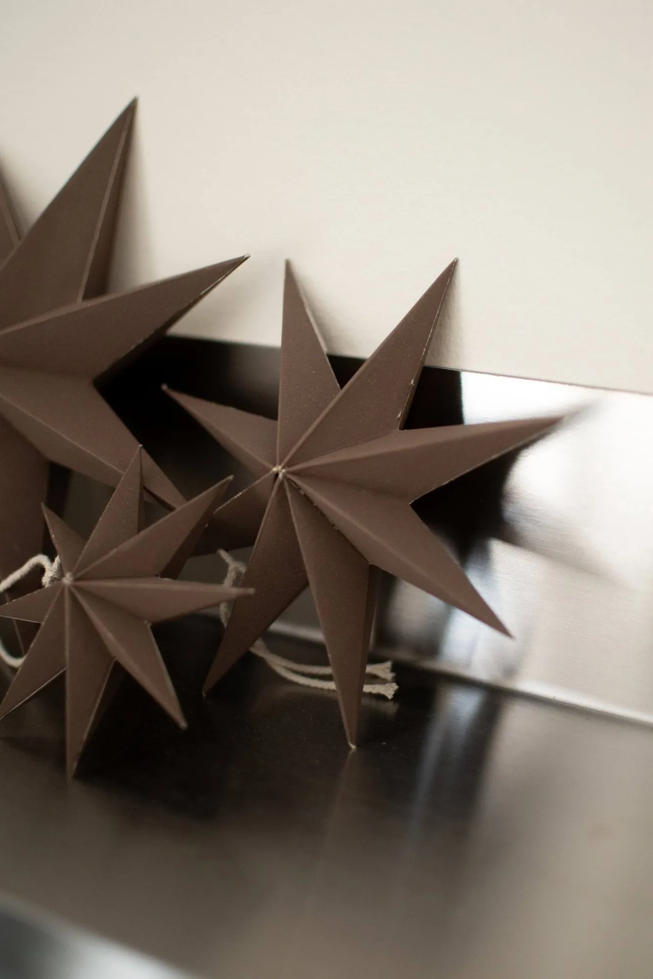 Paper estrela de inverno pendente decorativo, Castanho, médio, Ø14 cm DBKD