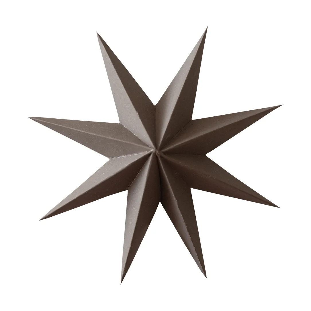 Paper estrela de inverno pendente decorativo, Castanho, pequeno, Ø9 cm DBKD