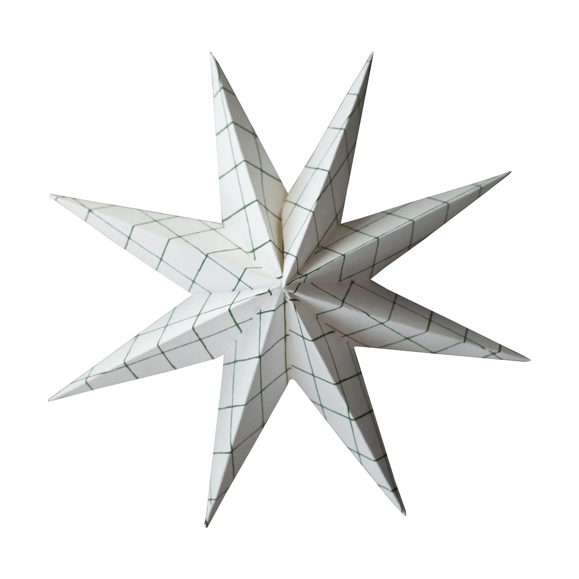 Paper estrela de inverno pendente decorativo, Quadrado branco, grande, Ø19 cm DBKD