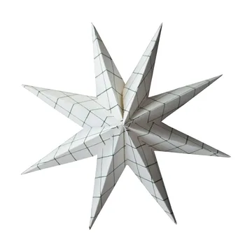 Paper estrela de inverno pendente decorativo - Quadrado branco, grande, Ø19 cm - DBKD