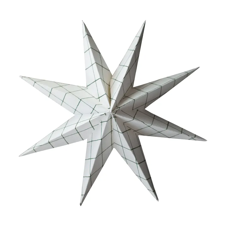 Paper estrela de inverno pendente decorativo - Quadrado branco, grande, Ø19 cm - DBKD