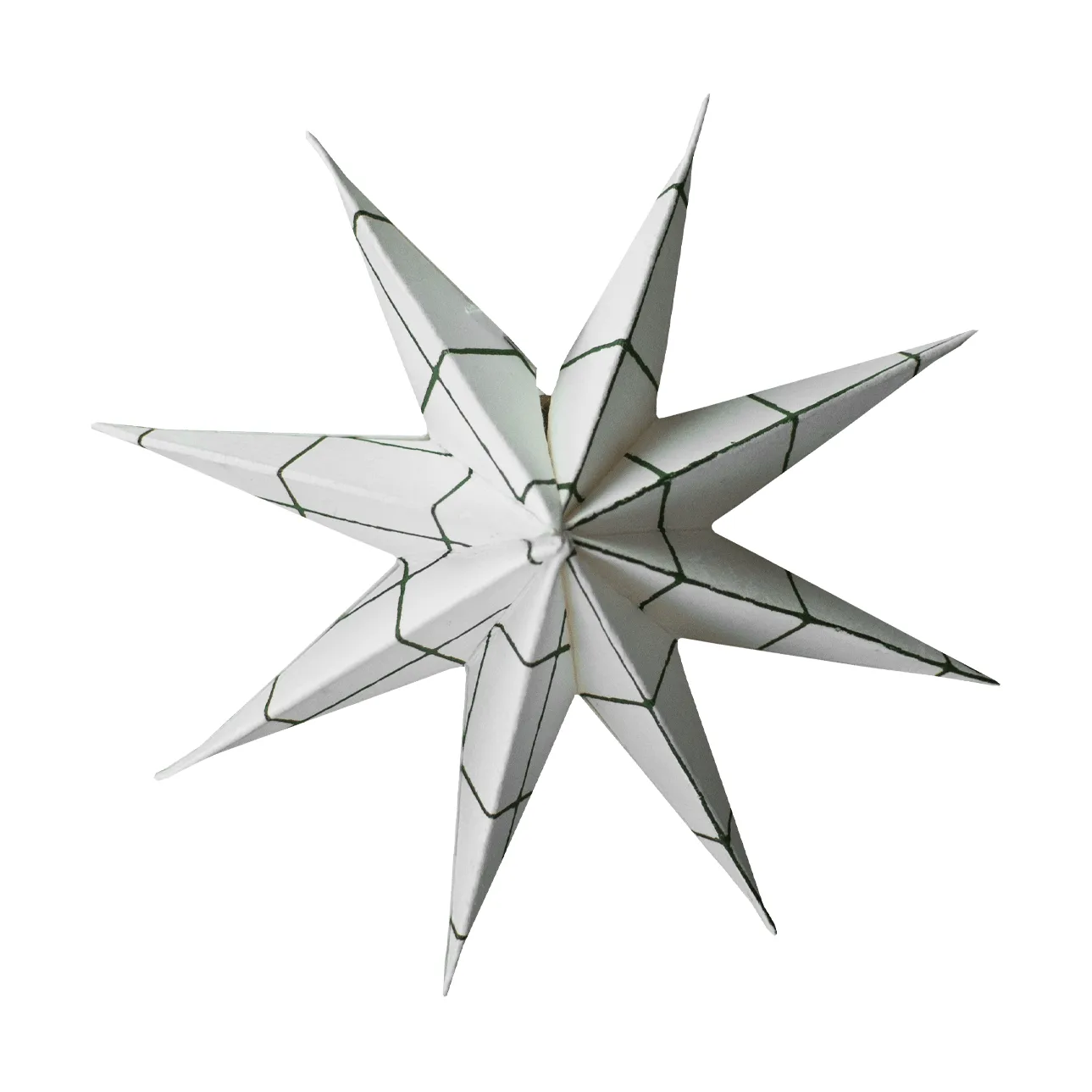 Paper estrela de inverno pendente decorativo, Quadrado branco, pequeno, Ø9 cm DBKD
