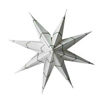 Paper estrela de inverno pendente decorativo - Quadrado branco, pequeno, Ø9 cm - DBKD
