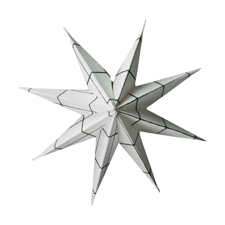 Paper estrela de inverno pendente decorativo - Quadrado branco, pequeno, Ø9 cm - DBKD