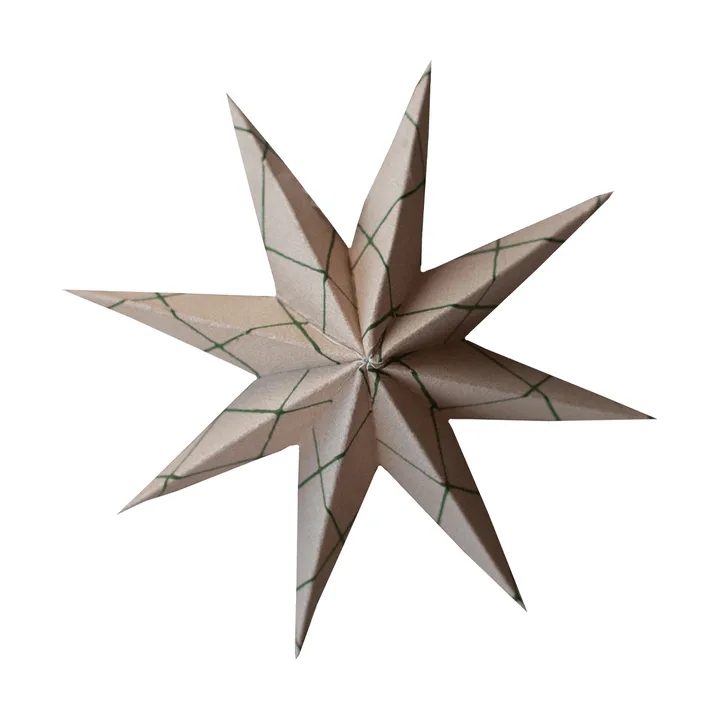 Paper estrela de inverno pendente decorativo - Quadrado sand, pequeno, Ø9 cm - DBKD