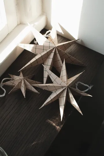 Paper estrela de inverno pendente decorativo - Square sand, médio, Ø14 cm - DBKD